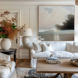 Lake View Painting Landscape Art Beige Landscape Canvas Art Lake Painting For Livingroom