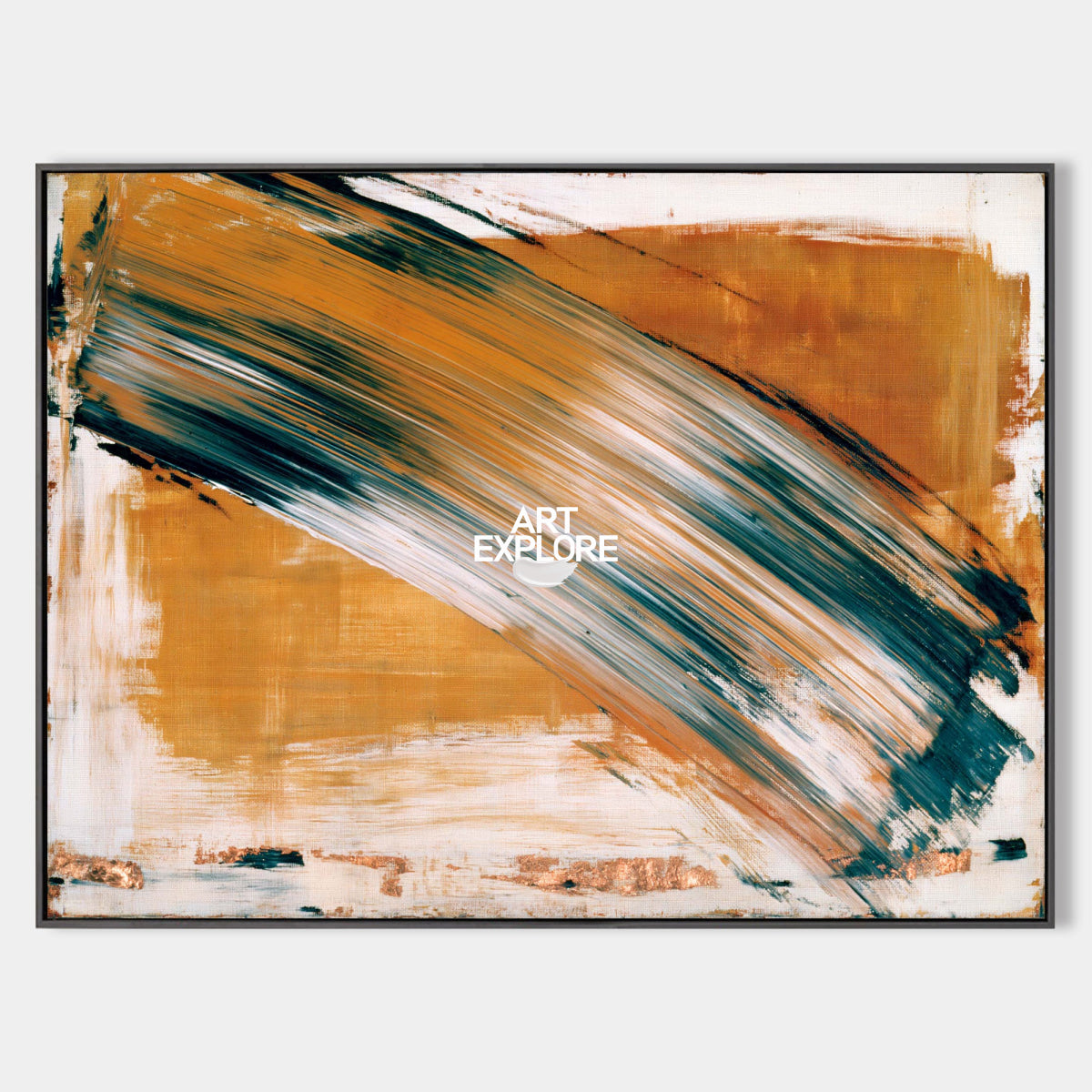 Abstract Orange And Green Canvas Painting Hand-Painted Wall Art