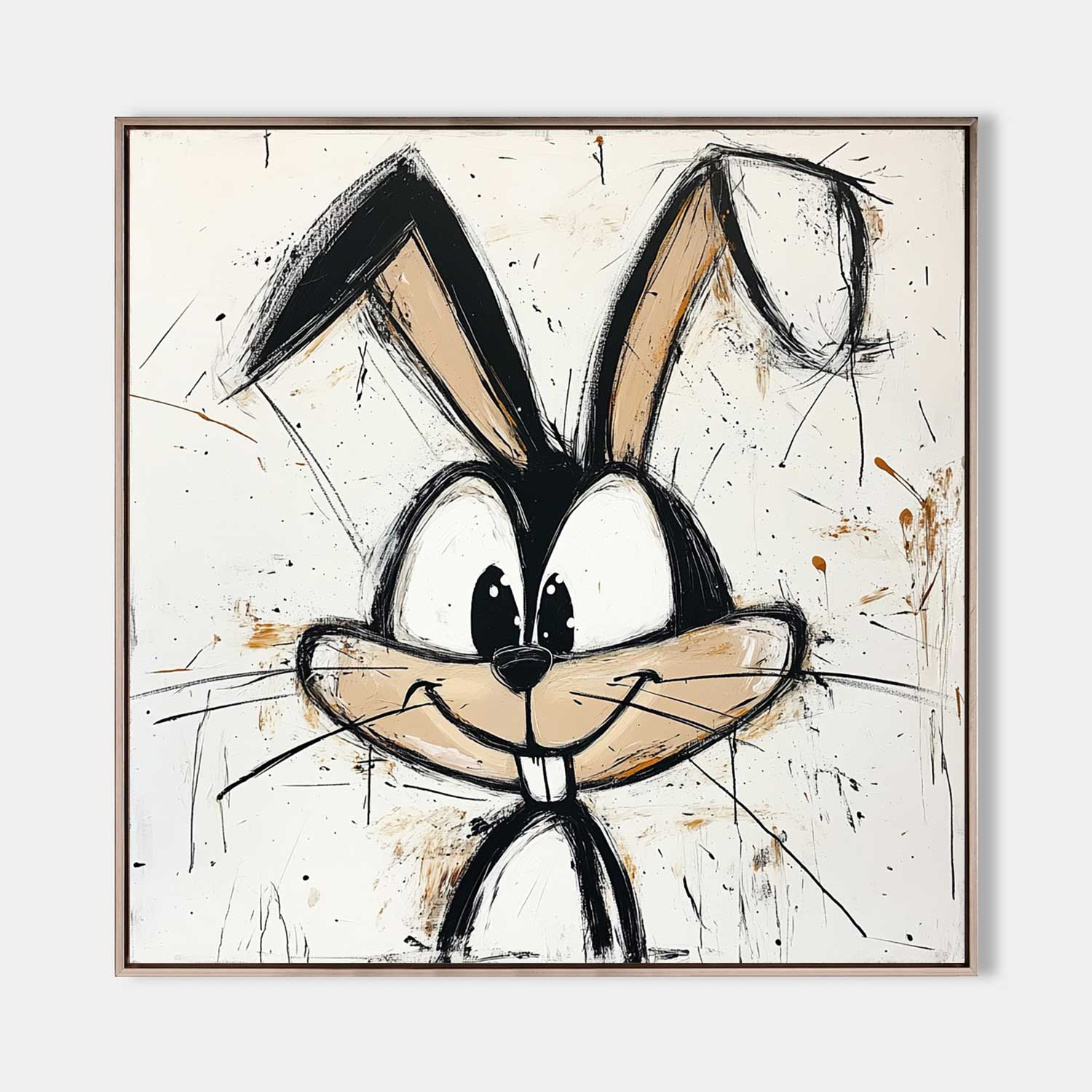 Large Bad Bunny Graffiti Art Bad Bunny Graffiti Wall Art Modern Texture Pop Painting For Sale