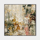 Large Beige Floral Abstract Wall Art, Handmade Textured Oil Painting – ArtExplore