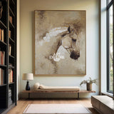 Large Horse Texture Painting for Modern Minimalist Interiors | Handmade