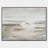 Large Beige Monochrome Wall Art | Handmade Textured Horizontal Canvas ArtExplore