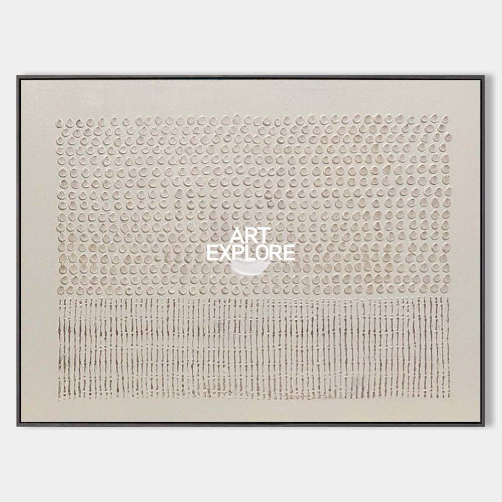 Large Beige Texture Art Painting Large Canvas Art Wabi-sabi Painting For Sale
