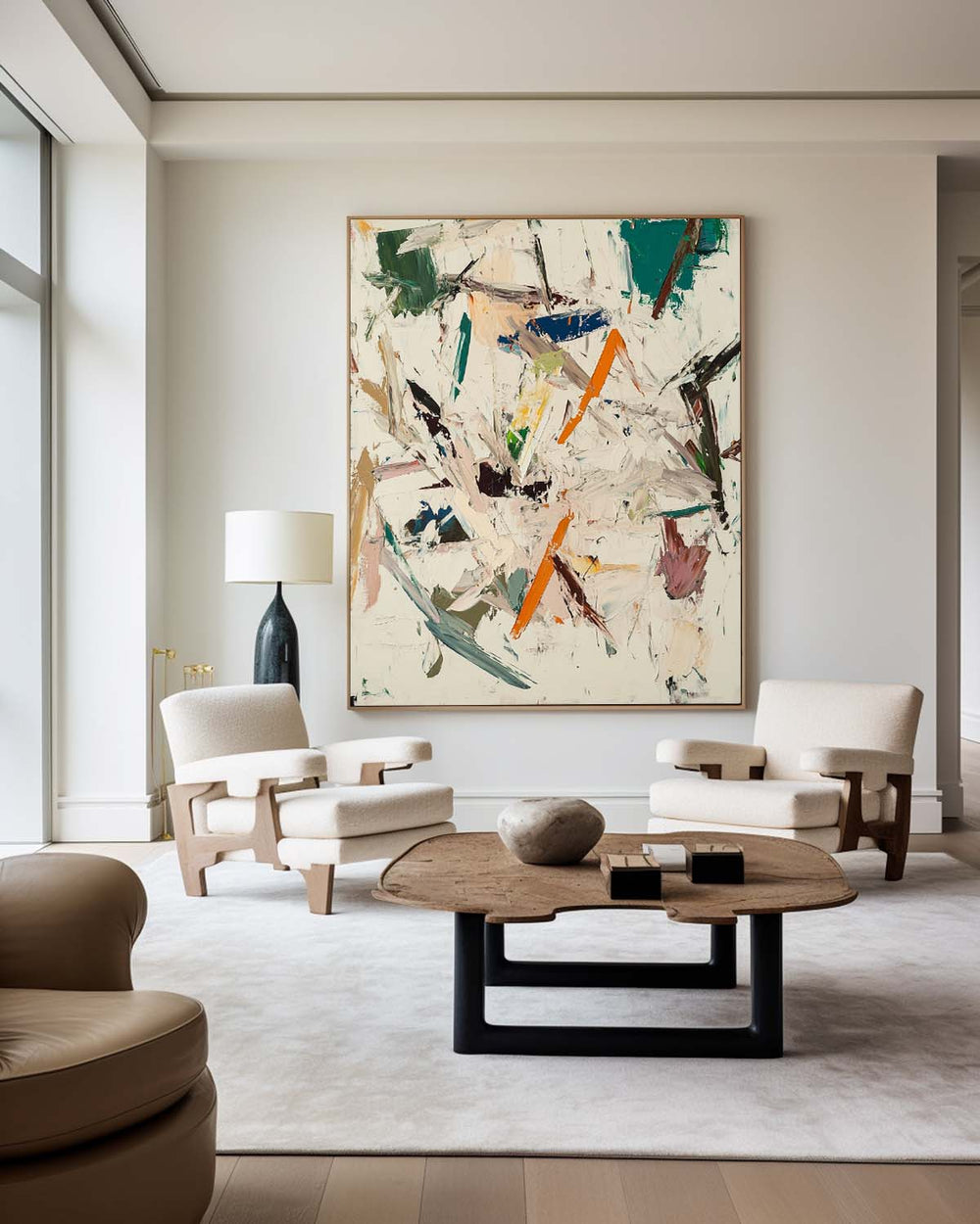 Large Beige Texture Art Painting Wabi-sabi Beige Wall Art Modern Beige Abstract Wall Art For Sale