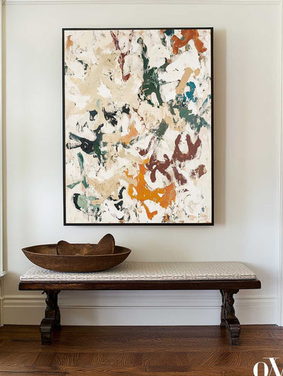 Large Beige Texture Paintings Beige Minimalist Wall Art Oversized Beige Abstract Fine Art For Sale