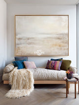 Large Beige Textured Painting | Cozy Winter Minimalist Home Decor ArtExplore