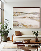Large Beige Textured Painting | Cozy Winter Wabi-Sabi Home Decor ArtExplore