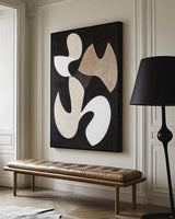 Black And Beige Minimalist Wall Art Matisse Fauvism Oil Painting Black Texture Livingroom Wall Art