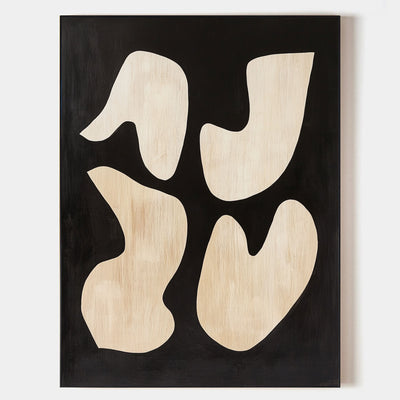 Large Black And Beige Painting Matisse Fauvism Canvas Art Black Beige Texture Minimalist Wall Art