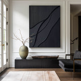 Black Modern Art Large Framed Black 3d Texture Art luxury Wall Art For Sale