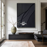 Black Modern Art Large Framed Black 3d Texture Art luxury Wall Art For Sale