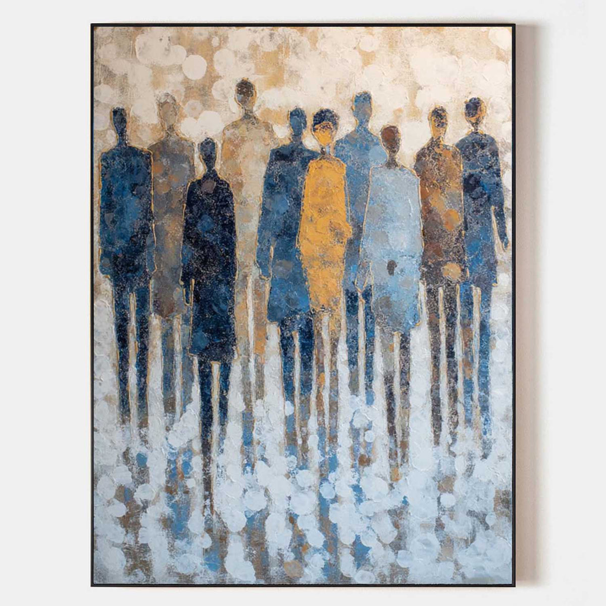 Large Blue & Beige Modern Boho Abstract Art – Rich Texture Canvas for Living Room, Lounge or Dining Wall Decor