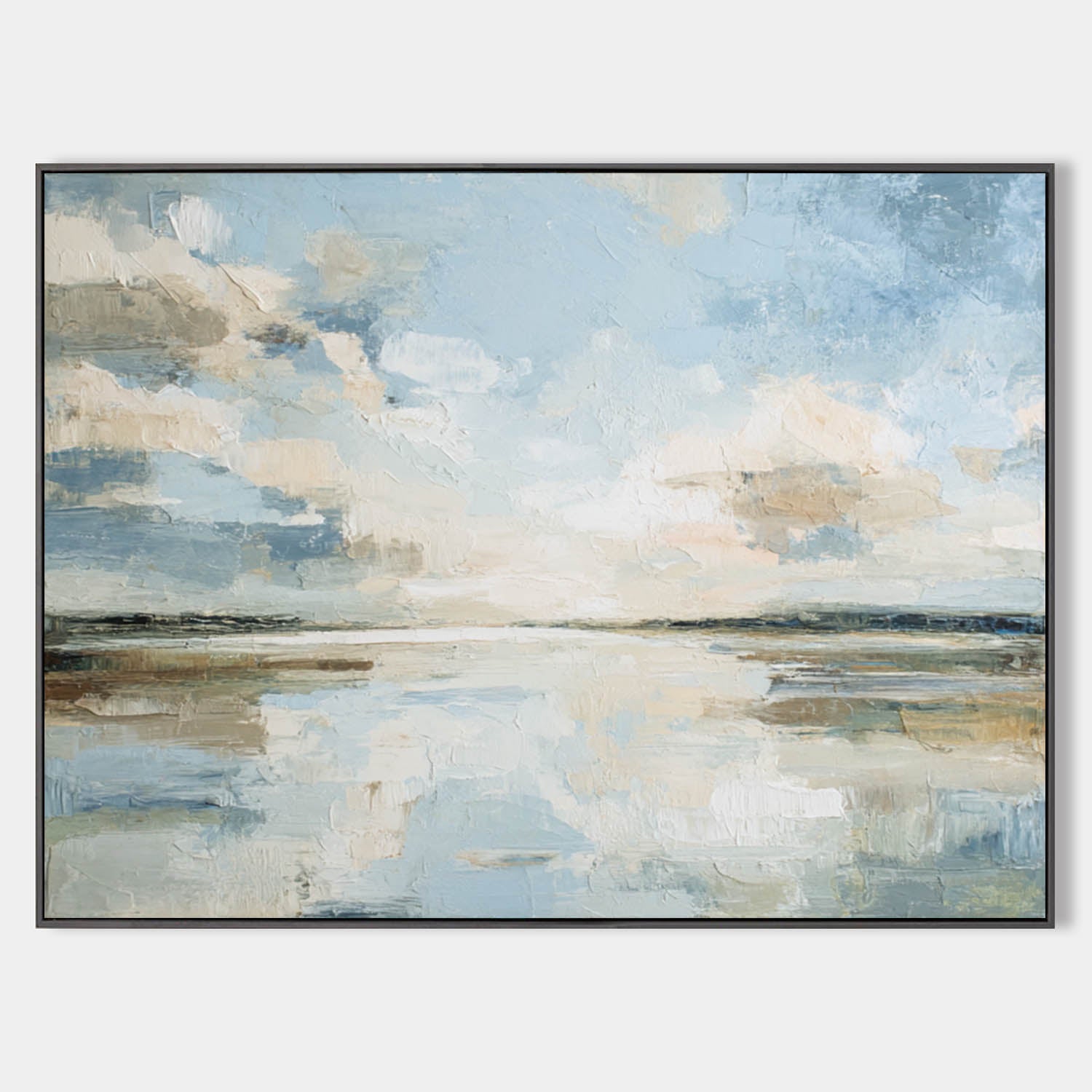 Large Blue Landscape Oil Painting for Modern Living Room Wall | Handmade ArtExplore Canvas