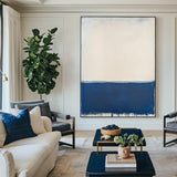 Large Blue White Painting Blue Texture Art Painting Wabi-sabi Wall Art Minimalist Canvas Wall Art