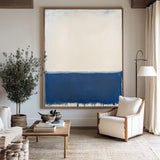 Large Blue White Painting Blue Texture Art Painting Wabi-sabi Wall Art Minimalist Canvas Wall Art