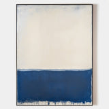 Large Blue White Painting Blue Texture Art Painting Wabi-sabi Wall Art Minimalist Canvas Wall Art