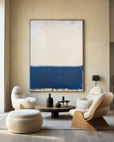 Large Blue White Painting Blue Texture Art Painting Wabi-sabi Wall Art Minimalist Canvas Wall Art