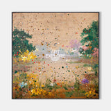 Large Brown Floral Garden Abstract Wall Art, Handmade Oil Painting – ArtExplore