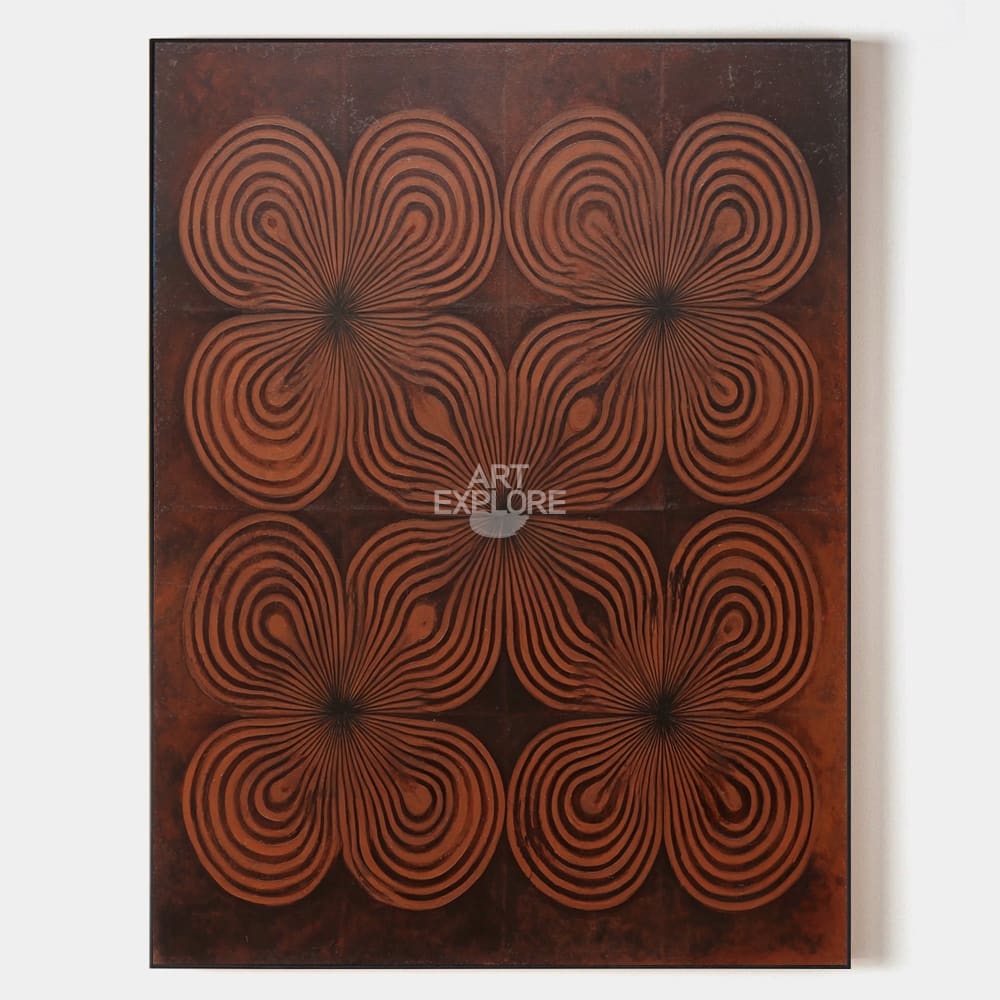 Large Brown Wabi-Sabi Wall Art, Minimalist Canvas for Modern Homes | ArtExplore