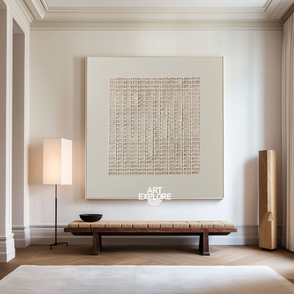 Large Canvas Art Wabi-sabi Minimalist Painting Texutured Wall Art For Livingroom