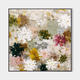 Large Colorful Floral Abstract Wall Art, Handmade Square Oil Painting – ArtExplore
