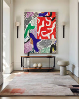 Large Colorful Geometric Splicing Wall Art Textured Abstract Splice Wall Art Fine Art For Sale