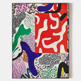 Large Colorful Geometric Splicing Wall Art Textured Abstract Splice Wall Art Fine Art For Sale