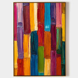Large Colorful Painting Colorful Vertical Painting Rich Textured Painting Colorful Abstract Wall Art