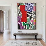 Large Colorful Splice Painting Textured Color Boho Painting Patchwork Abstract Wall Art For Sale