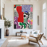 Large Colorful Splice Painting Textured Color Boho Painting Patchwork Abstract Wall Art For Sale