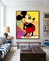 Large Pop Art Painting The art of Mickey Mouse, Andy Warhol, Fine Pop Wall Art For Sale