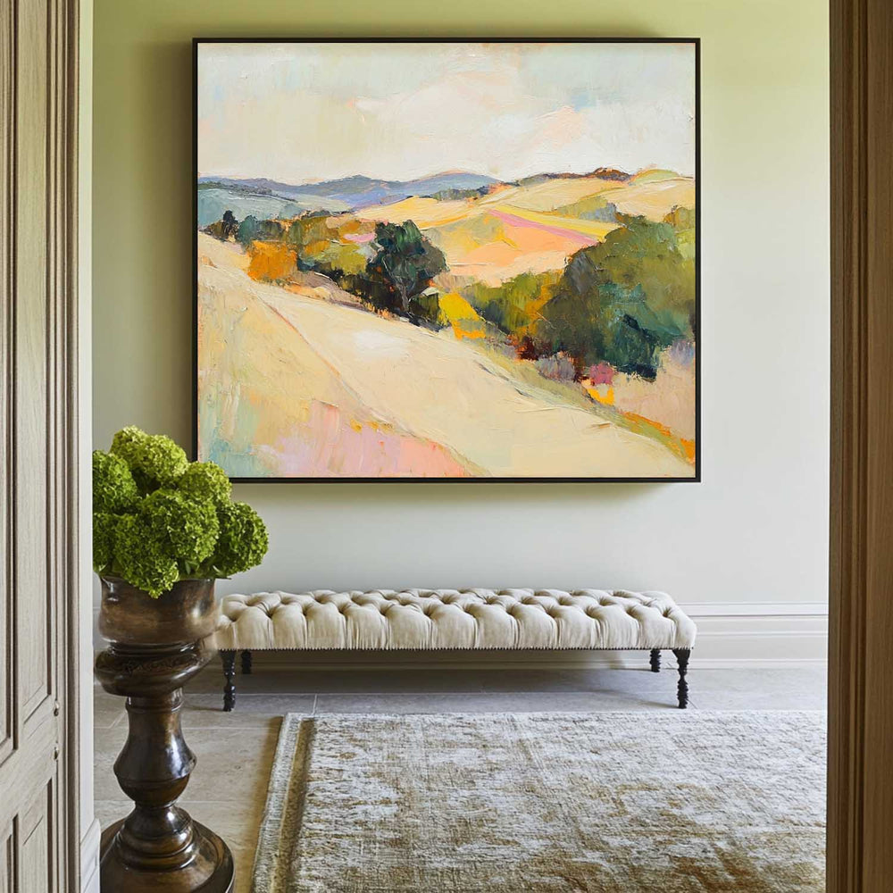 Large Earthy Wall Art Landscape Textured White Minimalist Abstract Bespoke Handmade Canvas Art