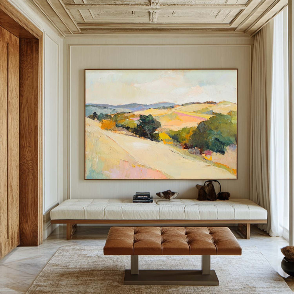 Large Earthy Wall Art Landscape Textured White Minimalist Abstract Bespoke Handmade Canvas Art