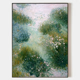 Large Garden Landscape Oil Painting | Handmade Green Wall Art for Modern Home | ArtExplore