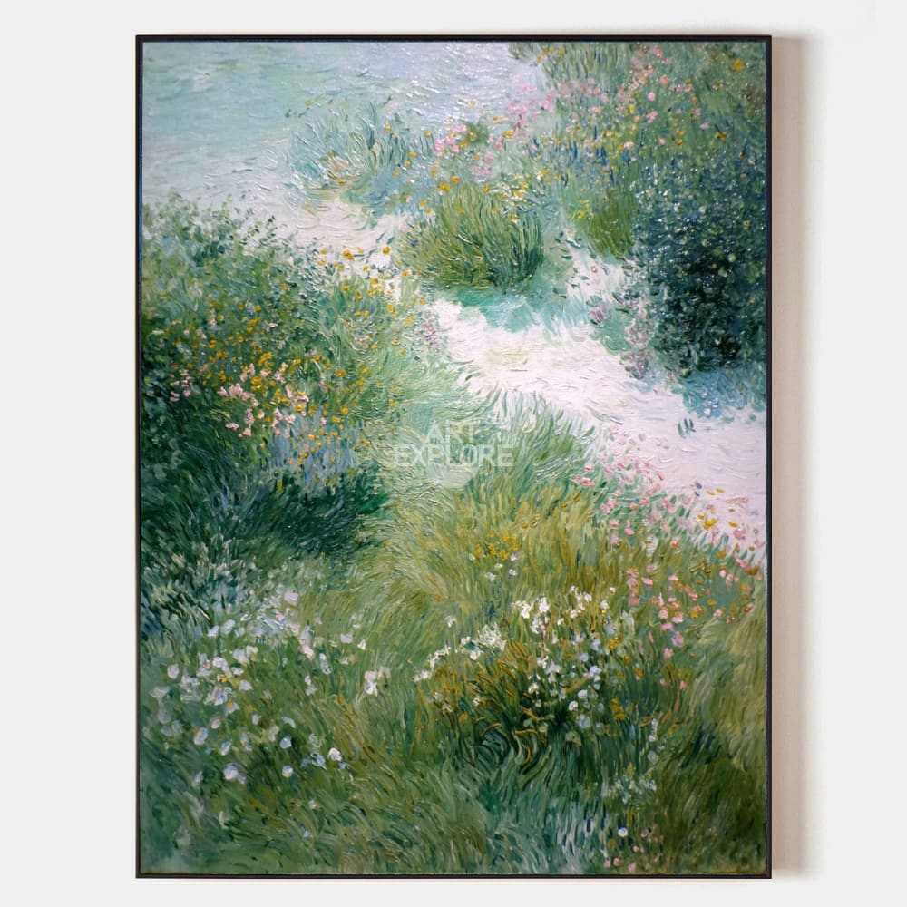 Large Garden Landscape Oil Painting for Living Room | Handmade Wall Art ...