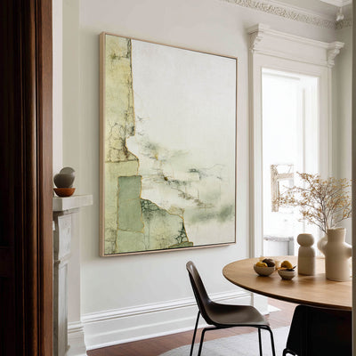 Large Green Artwork Green Minimalist Painting Modern Sage Color Wall Art Green Livingroom Wall Art