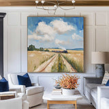 Large Green Field Painting Green Landscape Texture Wall Painting Green Texture Livingroom Painting