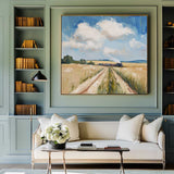 Large Green Field Painting Green Landscape Texture Wall Painting Green Texture Livingroom Painting