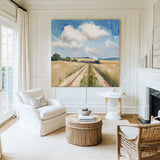Large Green Field Painting Green Landscape Texture Wall Painting Green Texture Livingroom Painting
