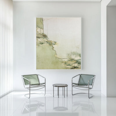 Large Green Texture Artwork Modern Sage Color Wall Art Modern Minimalist Fine Art For Livingroom