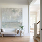 Modern Green Thick Texture Art Painting Abstract Wall Art Light Green Canvas Wall Art For Livingroom