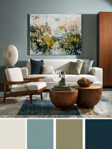 Large Handmade Abstract Painting in Green and Yellow Tones | ArtExplore