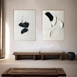 Large Handmade Plaster Art Set – Modern Neutral Texture Paintings | ArtExplore
