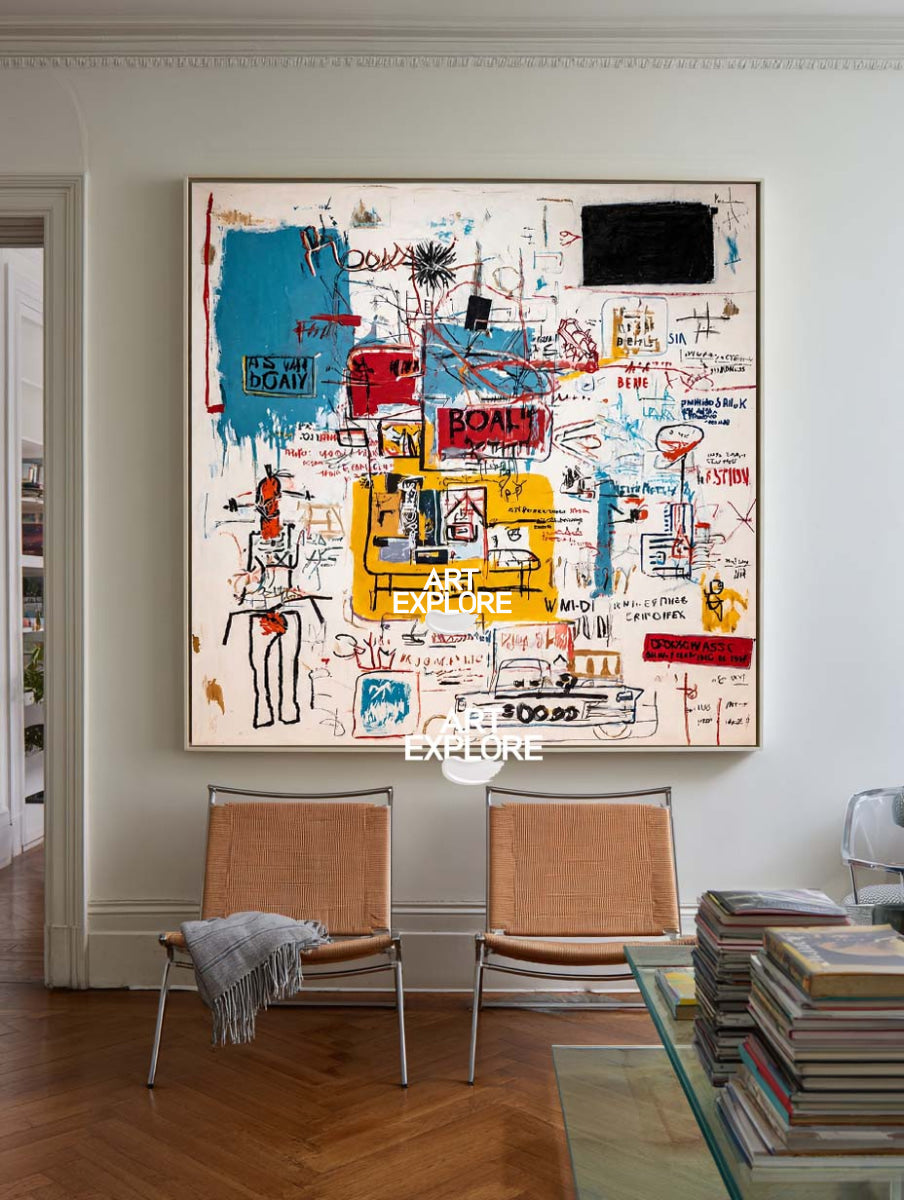 Large Handmade Vibrant Graffiti Art Modern Street Art Style For Living Room Decor