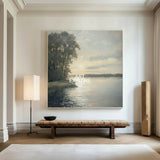Large Landscape Painting Landscape Art On Canvas Modern Lake View Painting Canvas Art For Livingroom