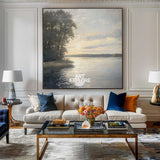 Large Landscape Painting Landscape Art On Canvas Modern Lake View Painting Canvas Art For Livingroom