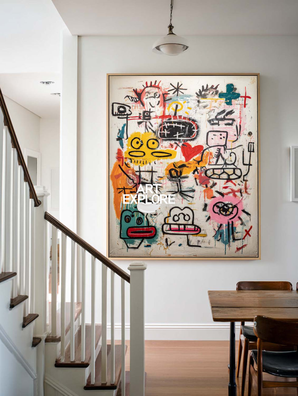 Large Minimalist Texture Oil Painting, Colorful Modern Graffiti Art ArtExplore