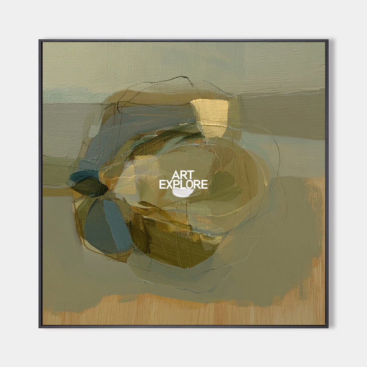 Modern Minimalist Wall Art For Living Room Green Abstract Decor