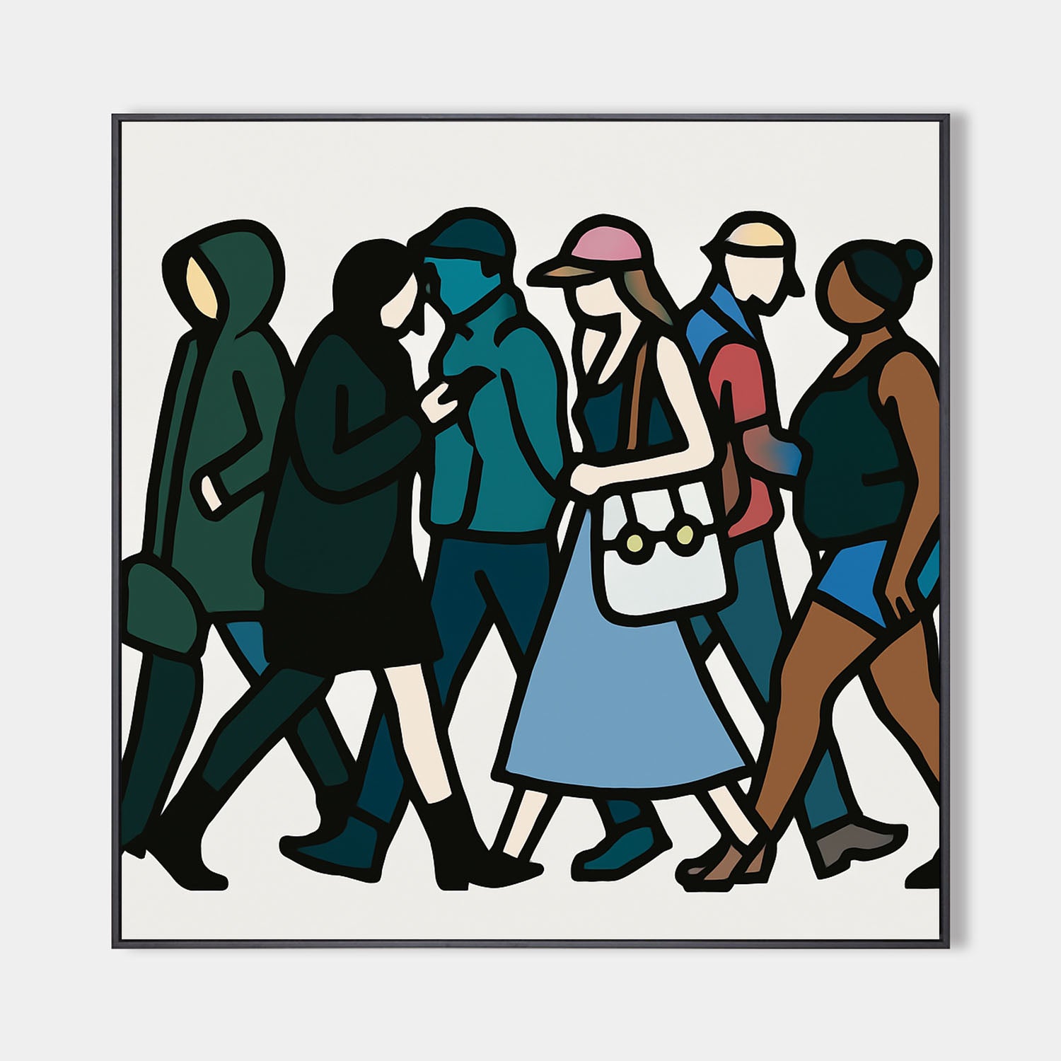 Large Modern Pop Art Canvas – Abstract Crowd Wall Decor for Contemporary Living Spaces