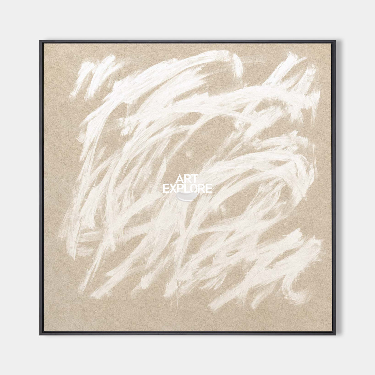 Original Abstract Minimalist Painting With Textured Beige And White Tones